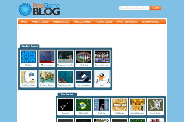 Wtb Game theme site design template sample