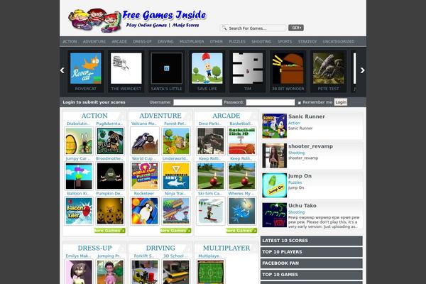 FunGames theme site design template sample