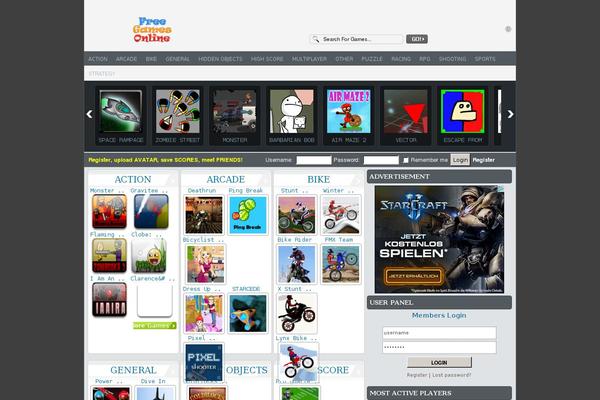 FunGames theme site design template sample