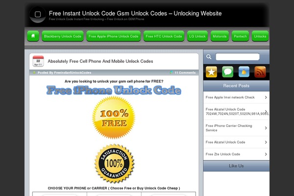 freeinstantunlockcodes.com site used iPhoneLike