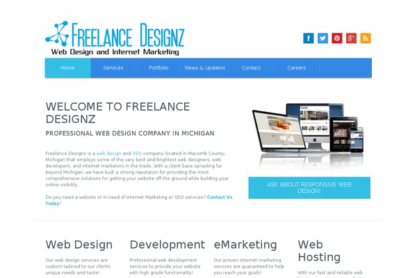 Freelancer theme site design template sample