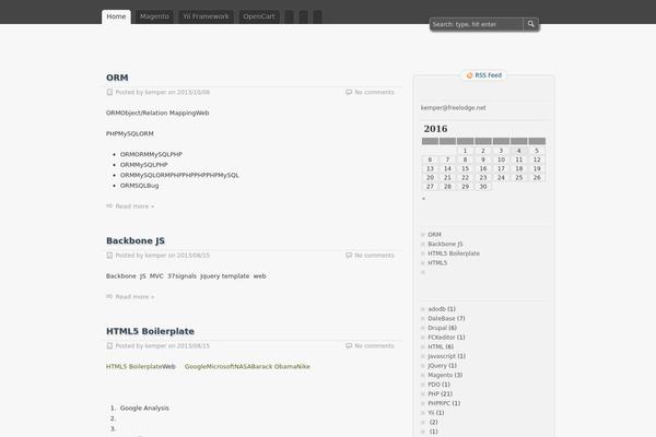 zBench theme site design template sample