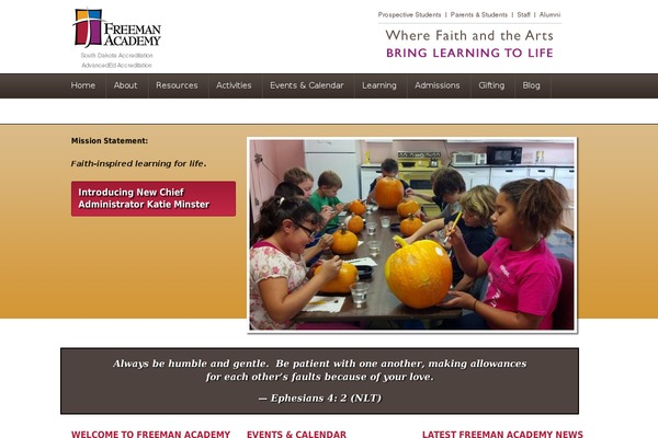 Freeman theme site design template sample