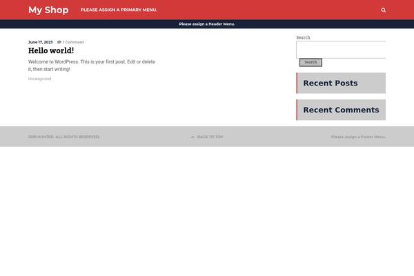 Hunted theme site design template sample