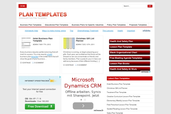 freeplantemplates.com site used Channel