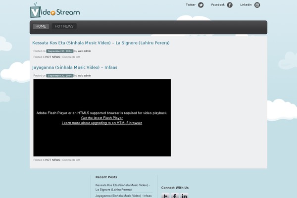 Videostream theme site design template sample