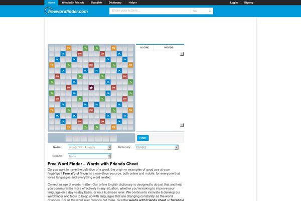 freewordfinder.com site used Wordfinder