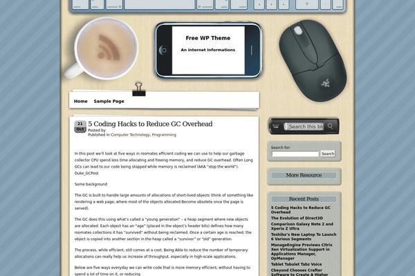 Coffee-desk theme site design template sample