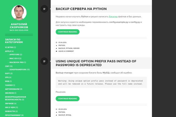 Writr theme site design template sample