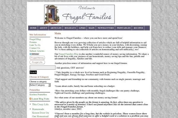 frugal-families.com site used Custom