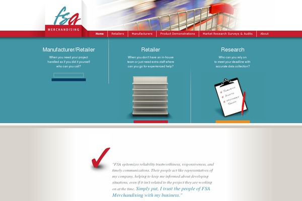 fsamerchandising.com site used Wa-theme