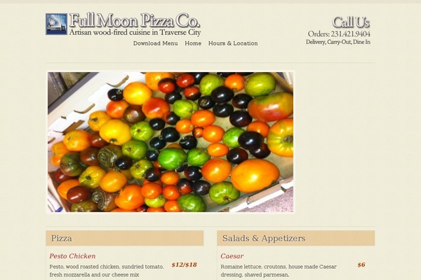 fullmoonpizzacotraversecity.com site used Restaurant