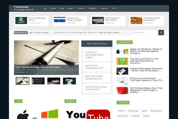 Magazine theme site design template sample