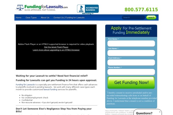 fundingforlawsuits.com site used Joeby