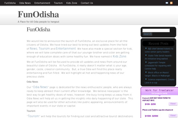 funodisha.in site used Design Notes