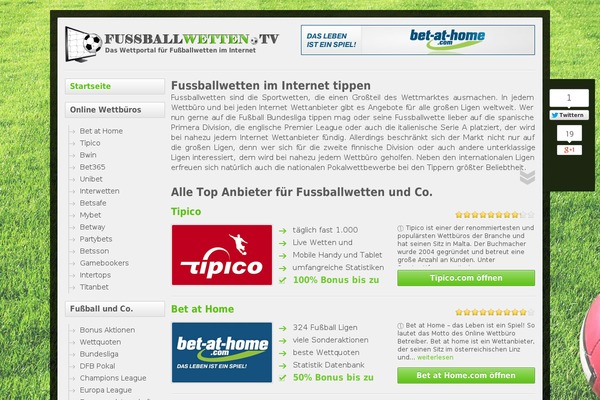 fussballwetten.tv site used Bet