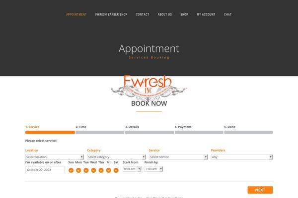 Site using Bookly - Responsive Appointment Booking Tool (Lite Version) plugin