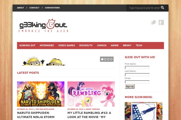 g33kingout.com site used Zend