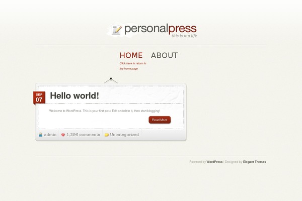 Personalpress theme site design template sample