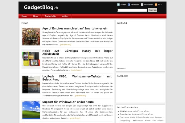 Magazine theme site design template sample