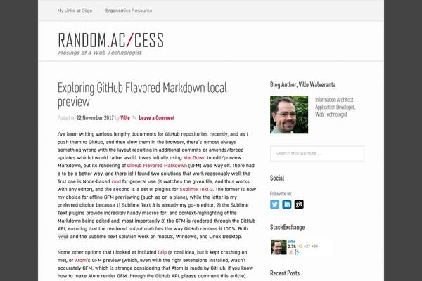 Site using Genesis Simple Love plugin