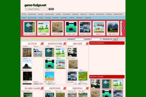 FunGames theme site design template sample