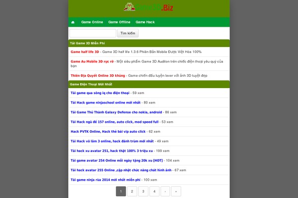 Vngameandroid theme site design template sample