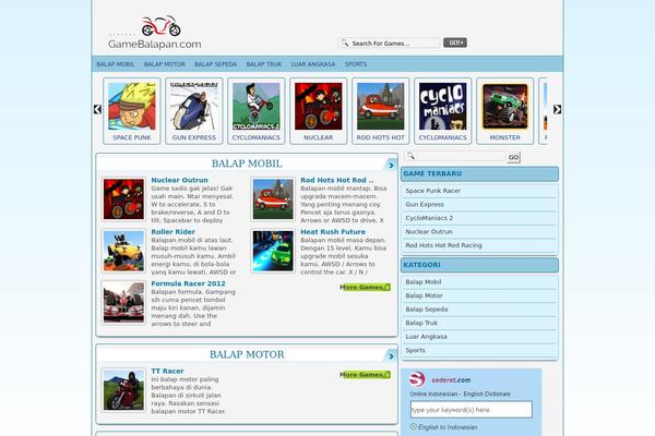 FunGames theme site design template sample