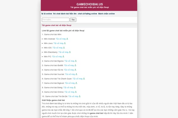 gamechoibai.us site used Vetinh