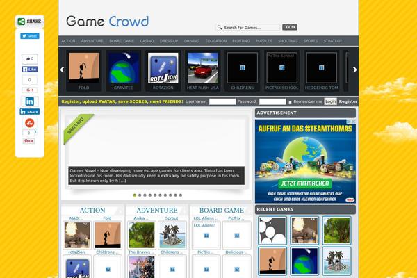 FunGames theme site design template sample