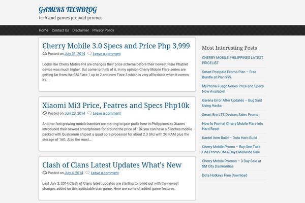 pacify theme site design template sample