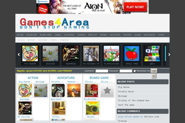 FunGames theme site design template sample