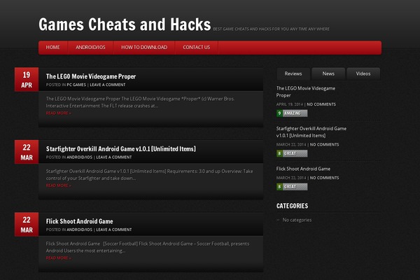 GamePress theme site design template sample