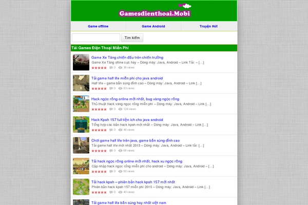 Vngameandroid theme site design template sample