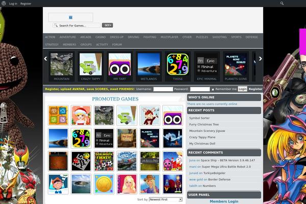 FunGames theme site design template sample
