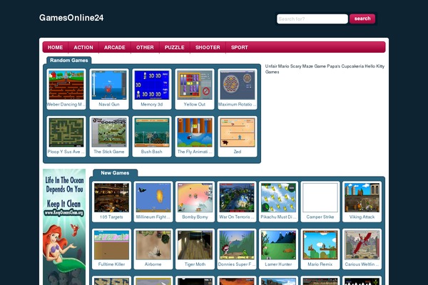 Wtb Game theme site design template sample