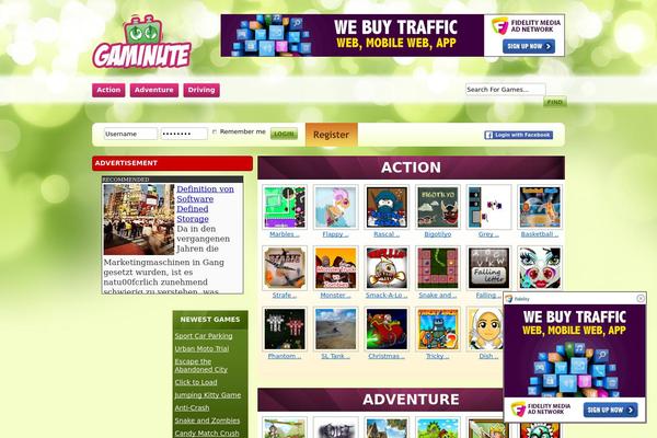 FunGames theme site design template sample