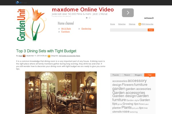 Yabloggy theme site design template sample