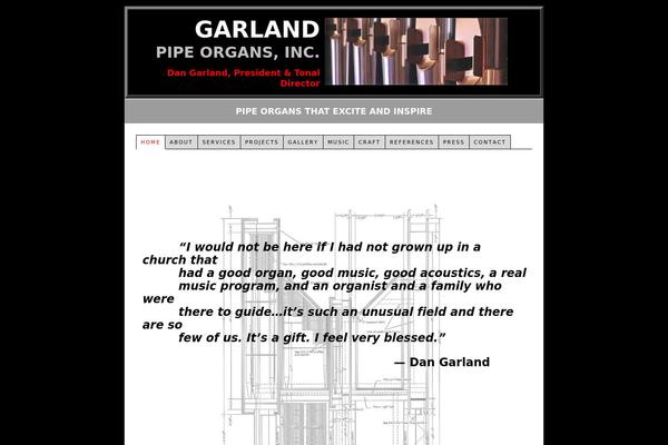 garlandpipeorgans.com site used Thesis 1.8.6