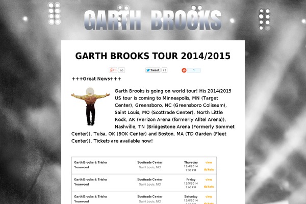 garthbrooks-tour.com site used Singl