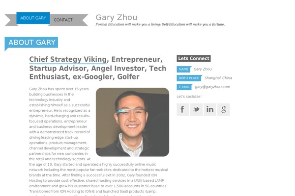 garyzhou.com site used Impressivcard-v2.0