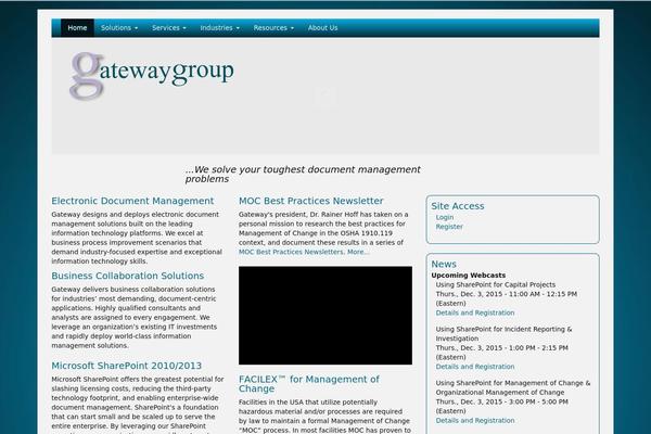 Gateway theme site design template sample
