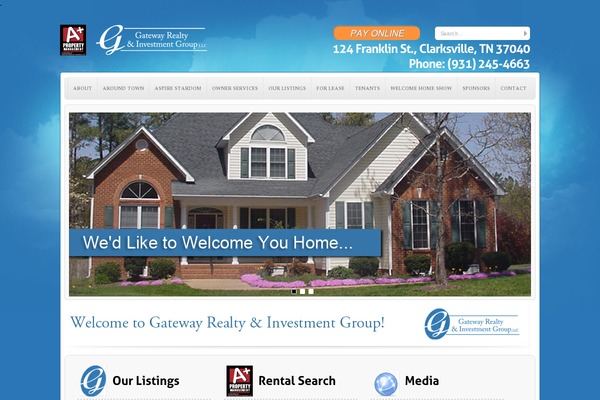 Gateway theme site design template sample