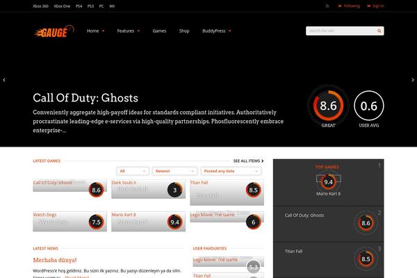 Gauge theme site design template sample