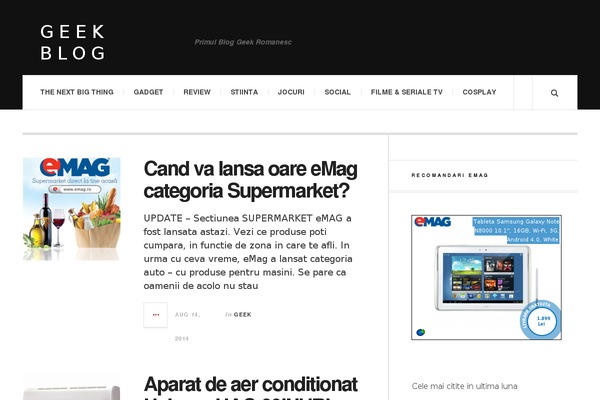 geekblog.ro site used Magazinecraft