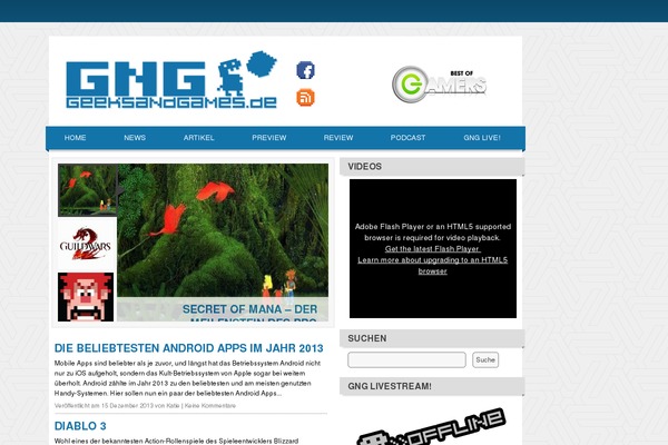 geeksandgames.de site used Mammoth-theme