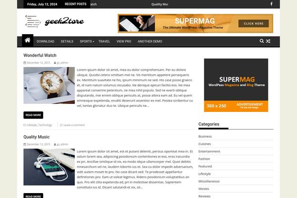 SuperMag theme site design template sample