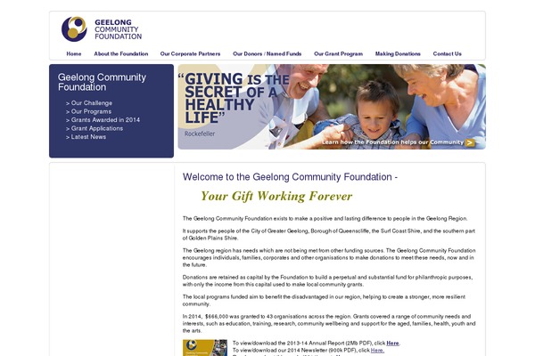 geelongfoundation.org site used Gcf