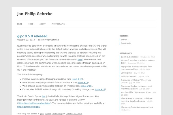 Site using WP-GeSHi-Highlight — simple, fast, and reliable syntax highlighting plugin