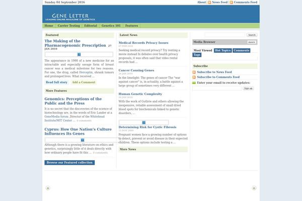 geneletter.com site used Wp Max